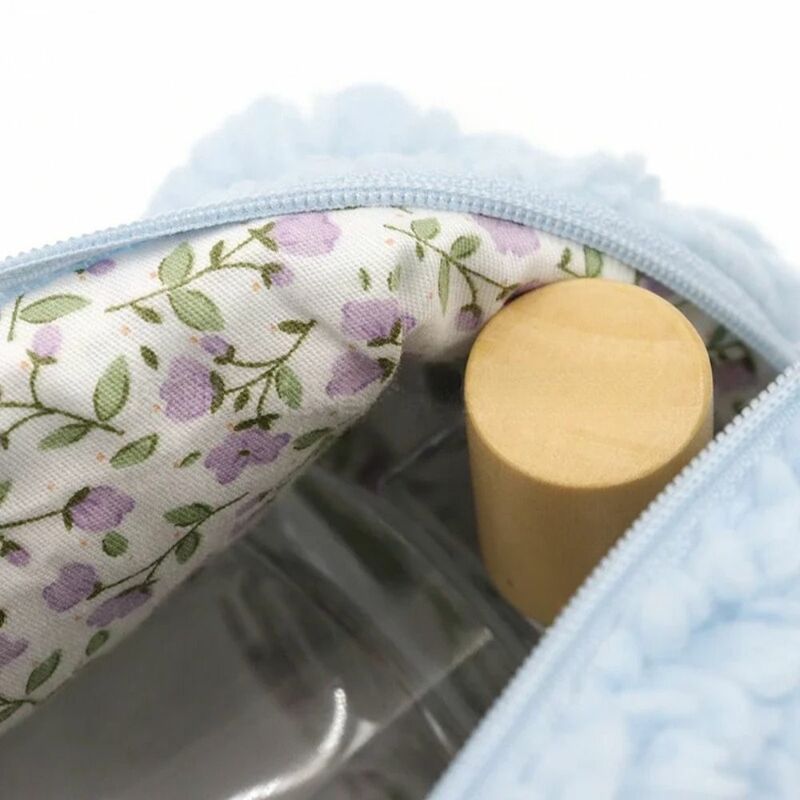 Torba kosmetyczna z wełny jagnięcej mała pluszowa torba na piórnik o dużej pojemności portmonetka do domu