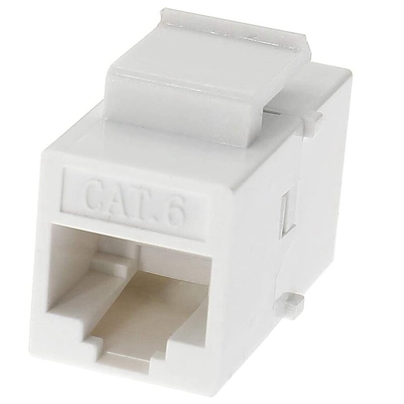 Acoplador Ethernet Keystone, Conectores fêmeas em linha, Cat6 RJ45 Keystone Jack, Pacote 100