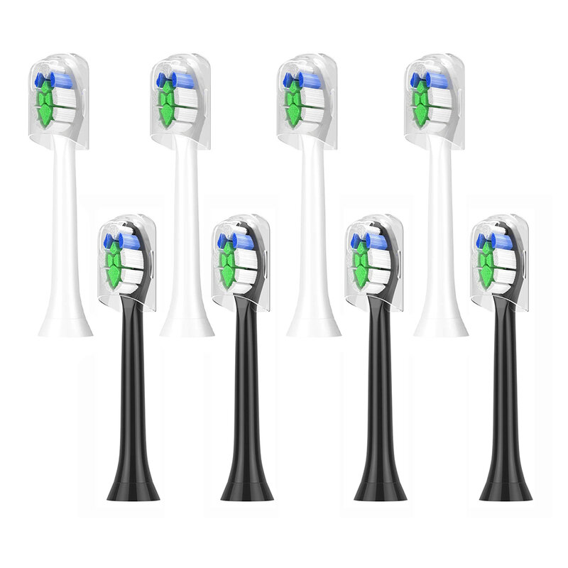Escova de dentes elétrica cabeças adaptadas, Bicos DuPont macios, Fit para Philips Sonicare DiamondClean, HX3, HX6, HX9 Series, HX6066, HX71, 8pcs