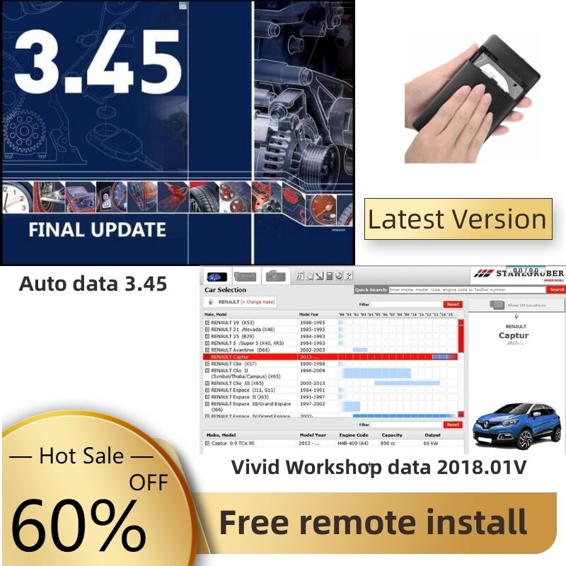 2023 Hot Auto Data 3.45 Software per Auto Vivid Workshop Data Atris-Stakis Technik 2018.01V Multi lingue polacco spagnolo Link HDD