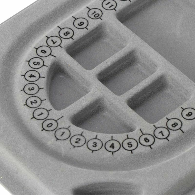 E0BF 4 Uds. tableros diseño bandeja cuentas aterciopeladas grises herramientas pulsera cuentas DIY