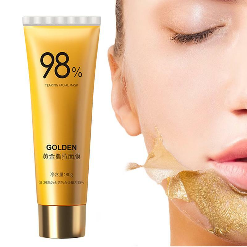Maschera Peel-Off in lamina d'oro da 80g Peel Off maschera antirughe 98% maschera dorata per il viso per pulisce in profondità la cura della pelle