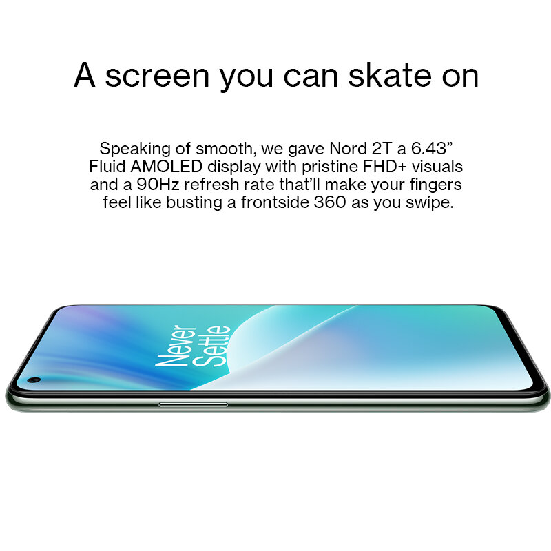 OnePlus-smartphone Nord 2T versión Global, MTK Dimensity 1300, 5G, 8GB, 128GB, 80W, carga rápida, 90Hz, AMOLED, Android