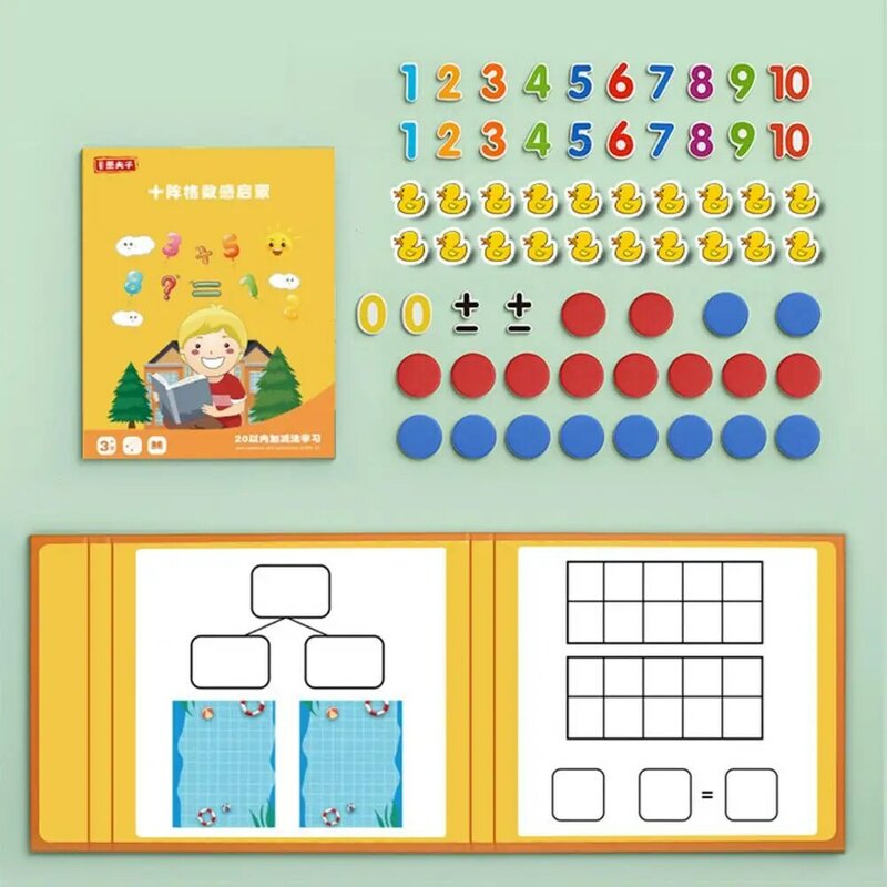Детская Магнитная книга, обучающая Магнитная Математическая головоломка, набор для детей, сложение вычитание для мальчиков