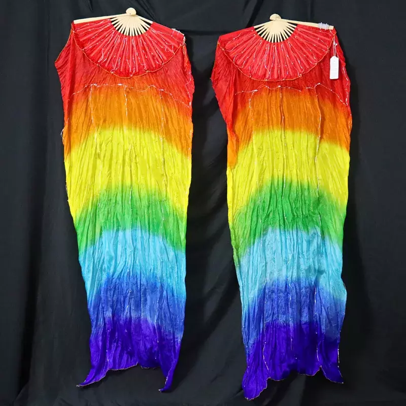 Danza del ventre Led Fan Veil Rainbow Color Carnival Custumes Performance puntelli danza del ventre Led Fan veli ventaglio a mano 1 pz/1 paio