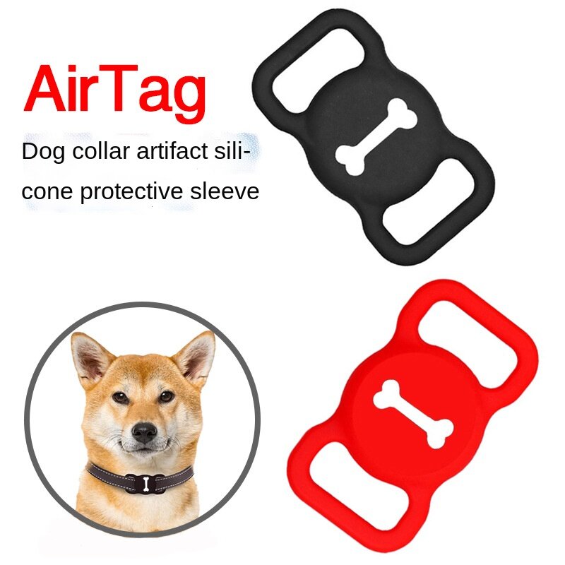 1Pcs Pet Siliconen Beschermhoes Hond Kat Kraag Loop Voor Apple Airtag Case Tracker Anti-Verloren Apparaat