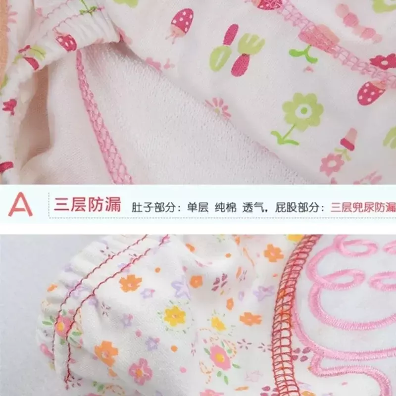 4 Pcs/Lot Baby Diapers Children Reusable Underwear Breathable Cotton Training Pants Trx0015