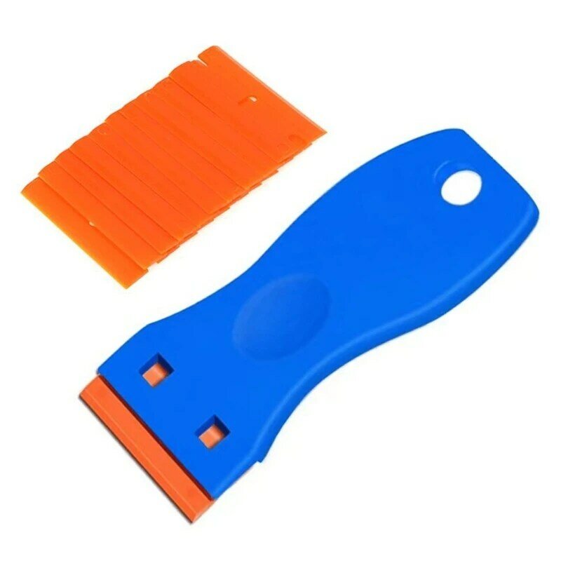 Tragbares Kunststoff-Rasierschaber-Werkzeug mit 10 Kunststoff-Rasierklingen zum Schaben