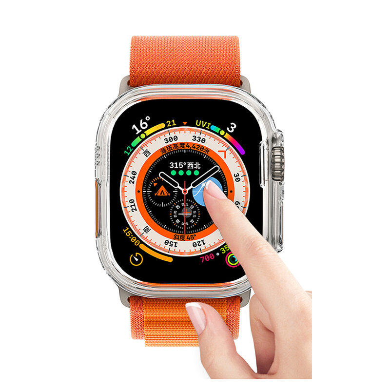 Screen Protector Cover Voor Apple Horloge 8 Ultra 49Mm Siliconen Beschermhoes Voor Iwatch Serie 7 6 5 4 3 2 44 40 44 45 Mm Shell