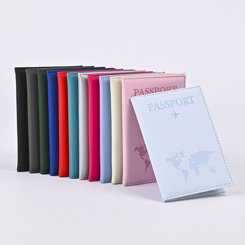 Colorful PU Passport Holder Ticket Girl Passport Covers Travel Passport Protective Cover ID Credit Card Holder Travel Accessorie