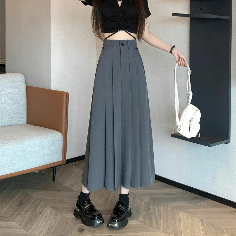 Skirts Women Sweet Classic Simple S-3XL Korean Style Leisure Design Solid High Waist All-match Retro Student Elegant Chic New