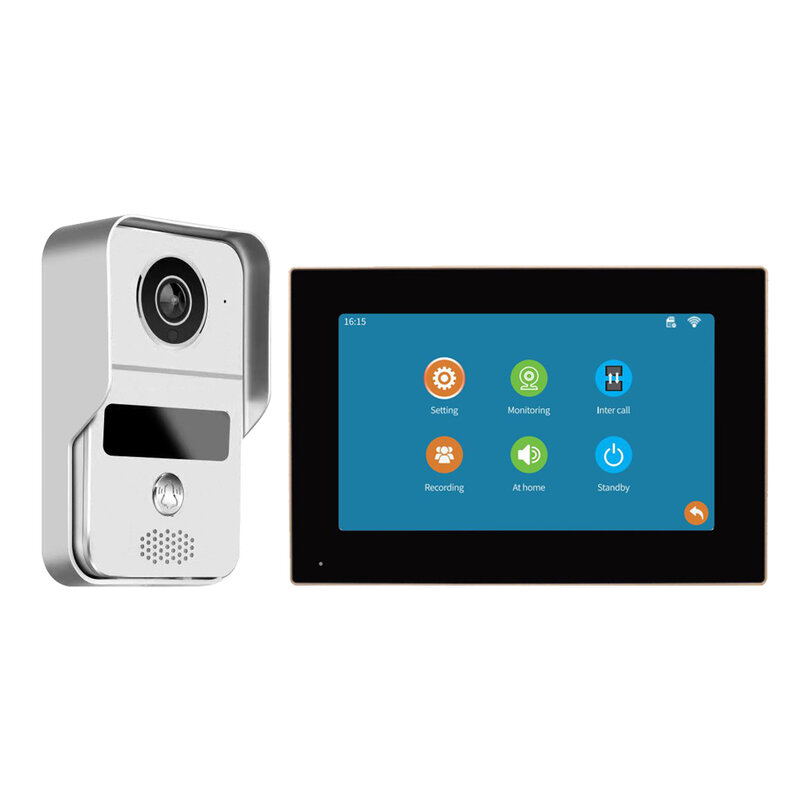 Домашняя 7-дюймовая HD цветная 1080P CMOS Wifi приложения Tuya ИК камера видеонаблюдения с ночным видением видеодомофон домофон