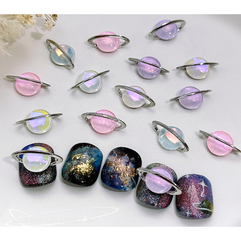1Pcs Nail Decor Planet Jewelry Crystal Starry Sky Aurora Phantom Nail Decor Earth Planet Nail Accessories