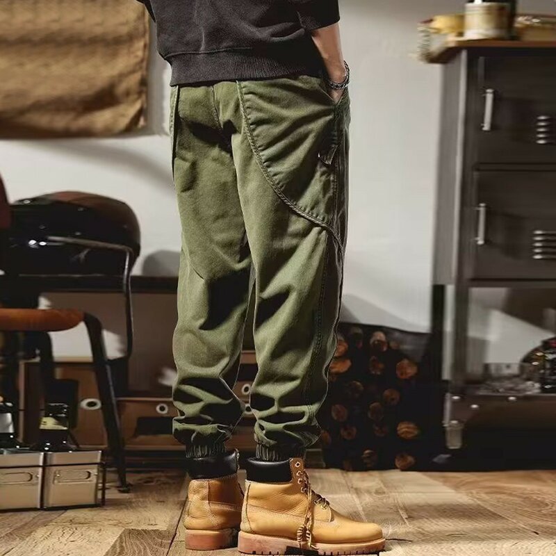 2024 Fashion Male Y2k Harlan Pants Loose Casual Men's Work Minimalist Versatile Youth Drawstring Slim Pants Streetwear