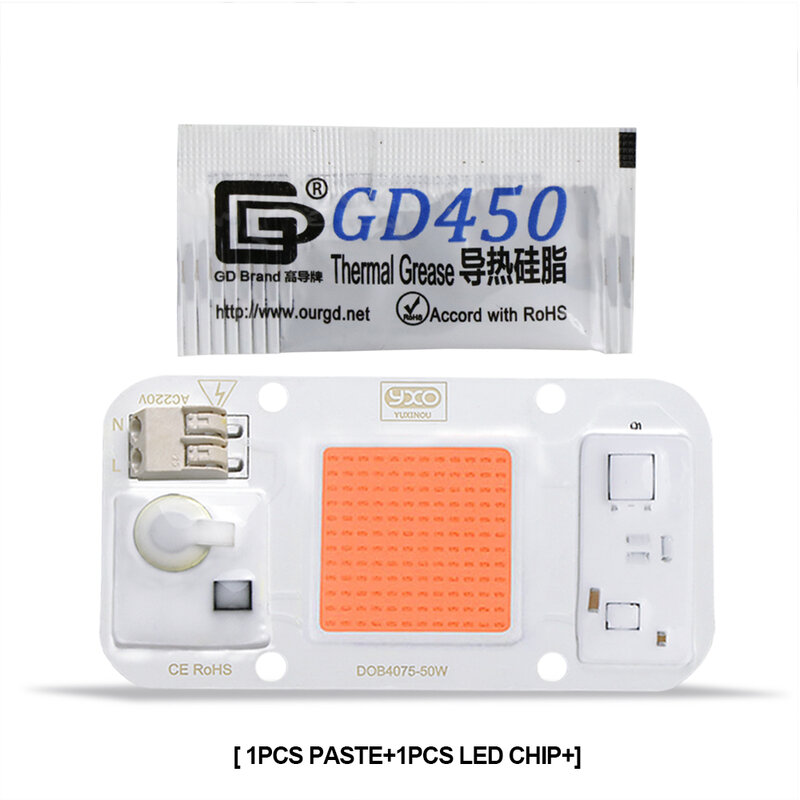 Cuentas de lámpara LED COB sin conductor AC 220V 240V 20W 30W 50W DOB Chip Led DIY espectro completo foco de bombilla