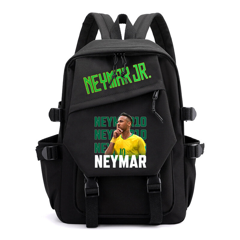 neymar avatar printed schoolbag black backpack for primary and secondary school students suitable for girls