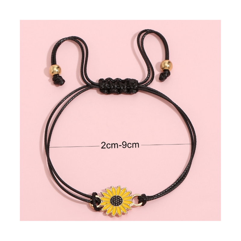 10-teiliges Sonnenblumen armband hand gefertigtes böhmisches Freundschaft armband verstellbares geflochtenes Seil, geeignet für Frauen und Mädchen