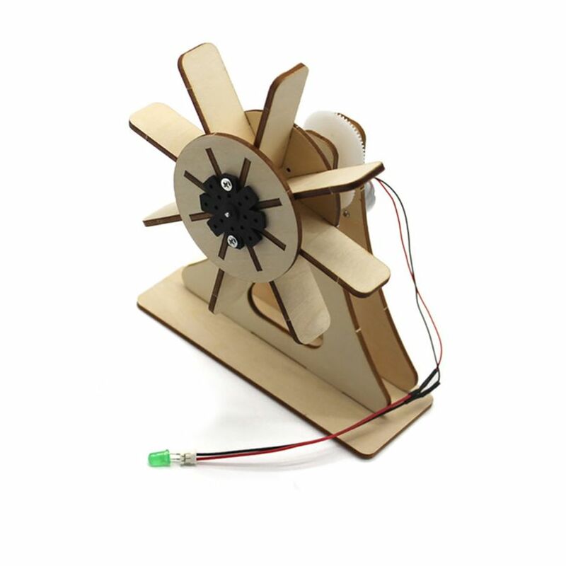 Feichao Diy Student Kleine Wetenschap Experimenten Handgemaakte Houten Hydro-elektrische Waaier Kit Voor Kinderen Speelgoed Gift