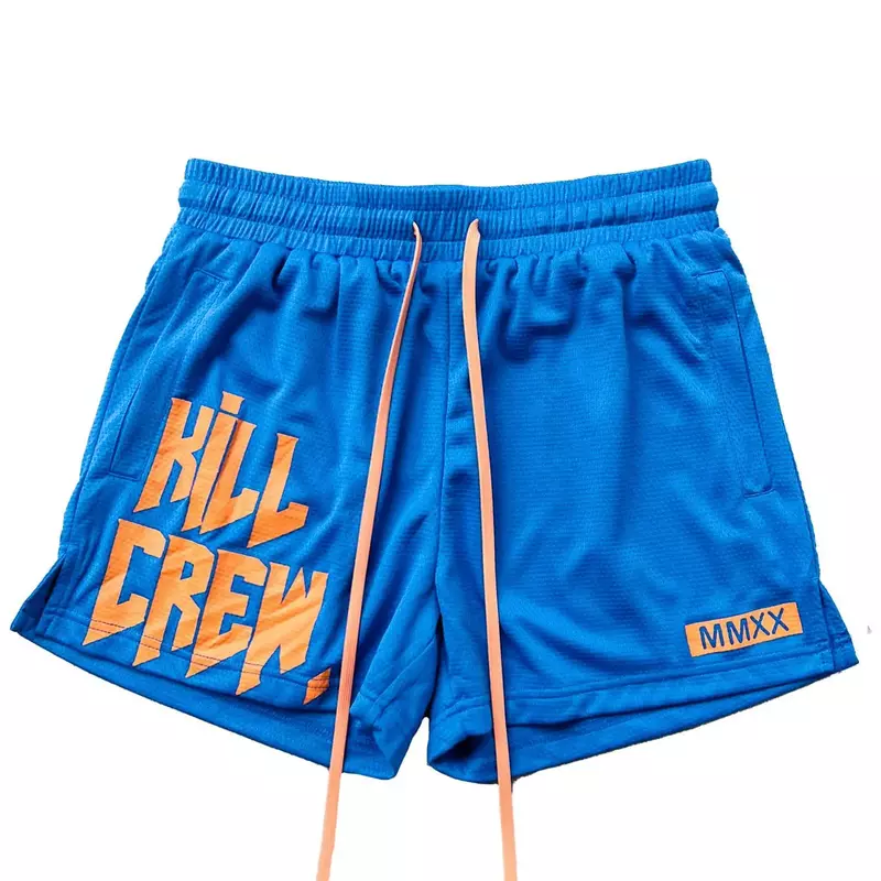 Summer Men's Shorts, Sports Mesh Quick Drying Beach Pants, Training Triad Pants, Muscle Fitness, Long-distance Running