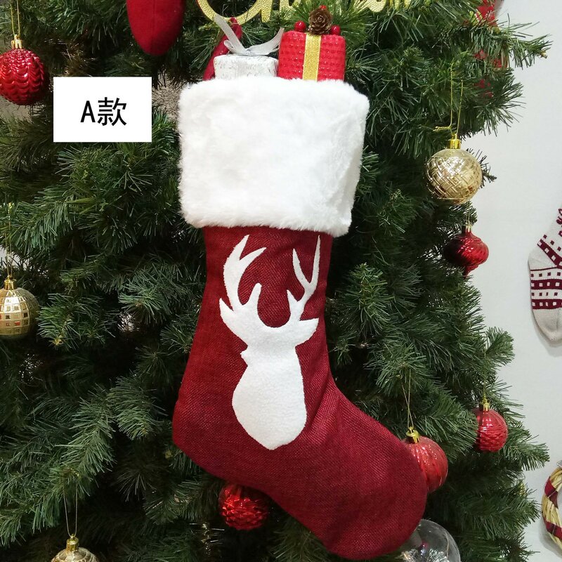 Calcetines navideños para decoración del hogar, medias de Papá Noel, decoraciones para el hogar al aire libre, Año Nuevo, vacaciones, 2 piezas, 2023