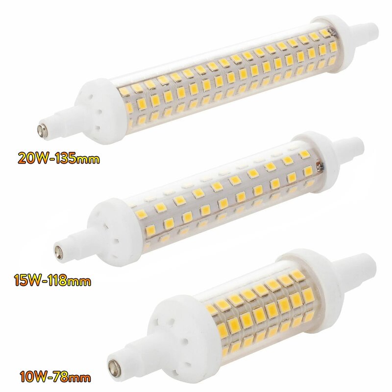 조도 조절식 R7S LED 옥수수 램프, SMD 2835, 78mm, 118mm, 135mm, 10w, 15w, 20w, 에너지 절약 전구, 220V 투광 조명, 할로겐 램프 교체