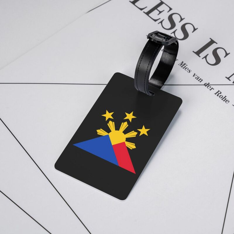Étiquettes à bagages personnalisées avec sensation philippine, étiquettes à bagages personnalisées, couverture de confidentialité, carte d'identité avec nom