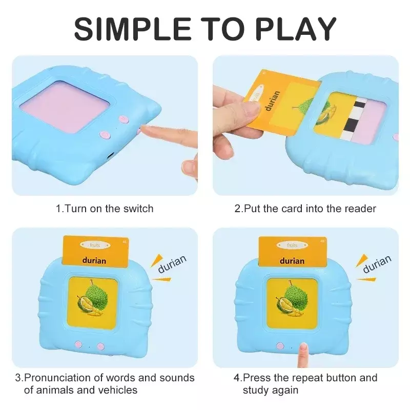 Anak-anak Audio kartu elektronik buku kartu berbicara kartu Flash kognitif belajar bahasa Inggris kata mainan permainan untuk balita hadiah