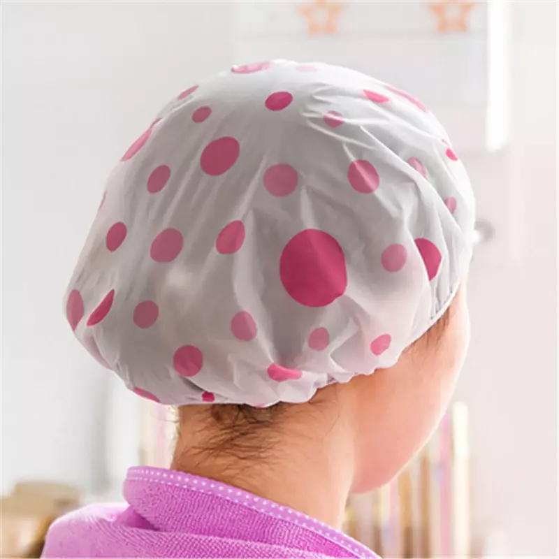 2087 lovely waterproof bath cap thickened adult ladies' hair wash cap waterproof bath hat bath cap