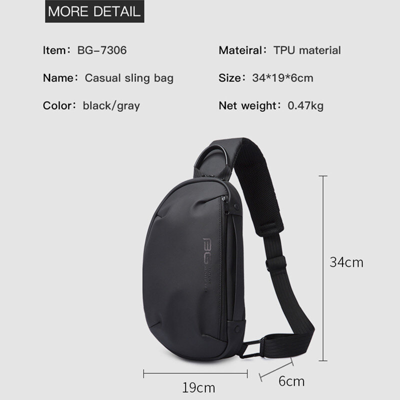 BANGE 2022 New Anti-theft Multifunction Crossbody Bag Shoulder Messenger Bags Male Waterproof Short Trip Chest Bag Pack for Men