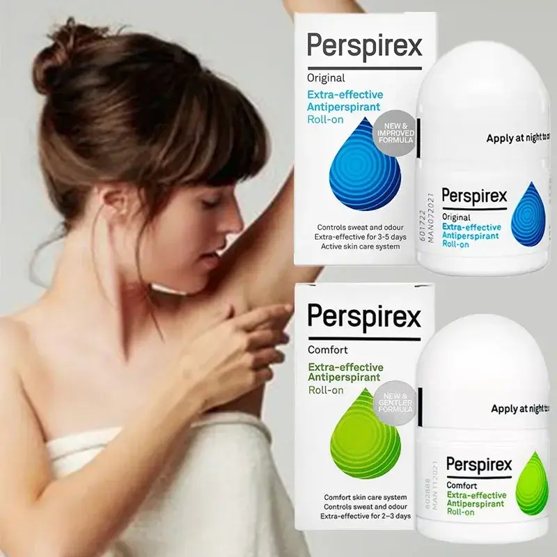 Perspirex Roll-on antitranspirante, forte conforto, controle original das axilas, suor odor desodorante, duradouro, não irritante, quente