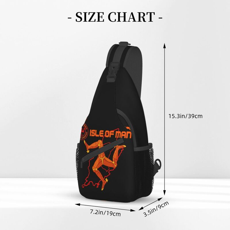 The Isle Of Man Race Crossbody Sling Bag Small Chest Bag Vintage Motorcycle Shoulder Backpack Daypack Travel Hiking Sports Pack