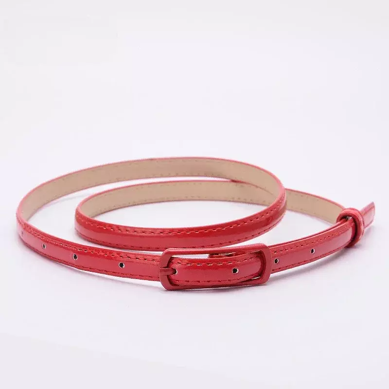 Children Candy Color Belts 1.2cm Super-thin PU Belts Simple Solid Color Lightweight Belts Summer Apparel Accessories