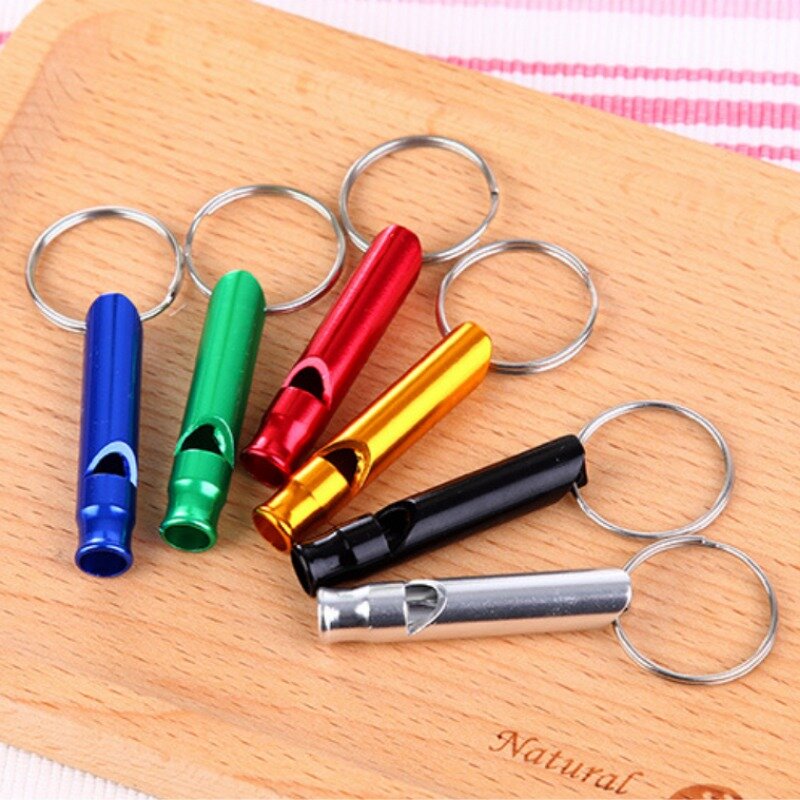 5pcs/set Whistles Aluminium Alloy Whistles for Sports Emergency First Aid Whistles with Keyring Travel Portable Color At Random