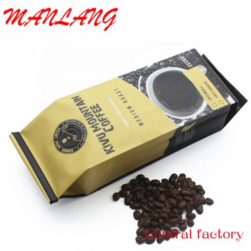 Confezione di chicchi di caffè personalizzati sacchetto di caffè da 250g 1kg con sacchetti di plastica in foglio di alluminio con valvola per l'imballaggio del caffè