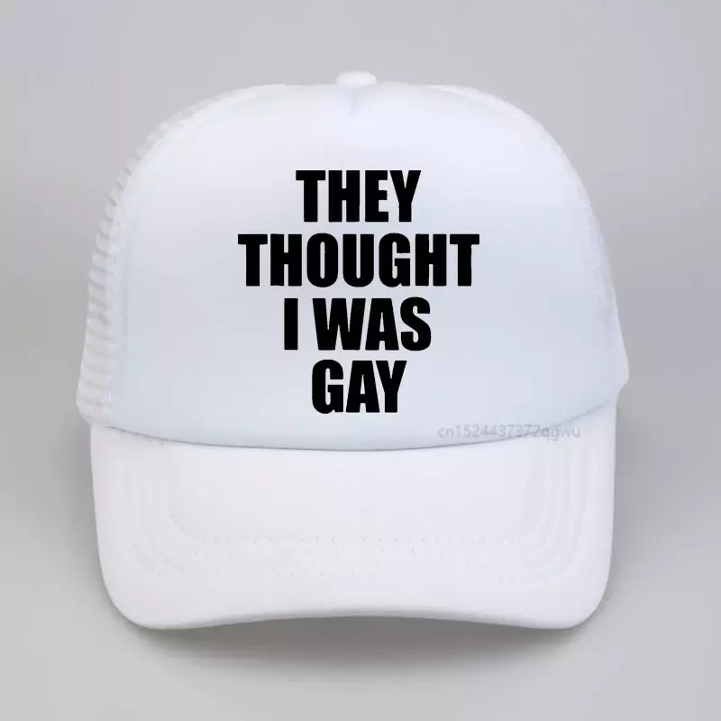 Lucu mereka pikir saya adalah topi Golf Gay topi bisbol katun grafis dapat disesuaikan topi Hip Hop pria sejuk topi Trucker