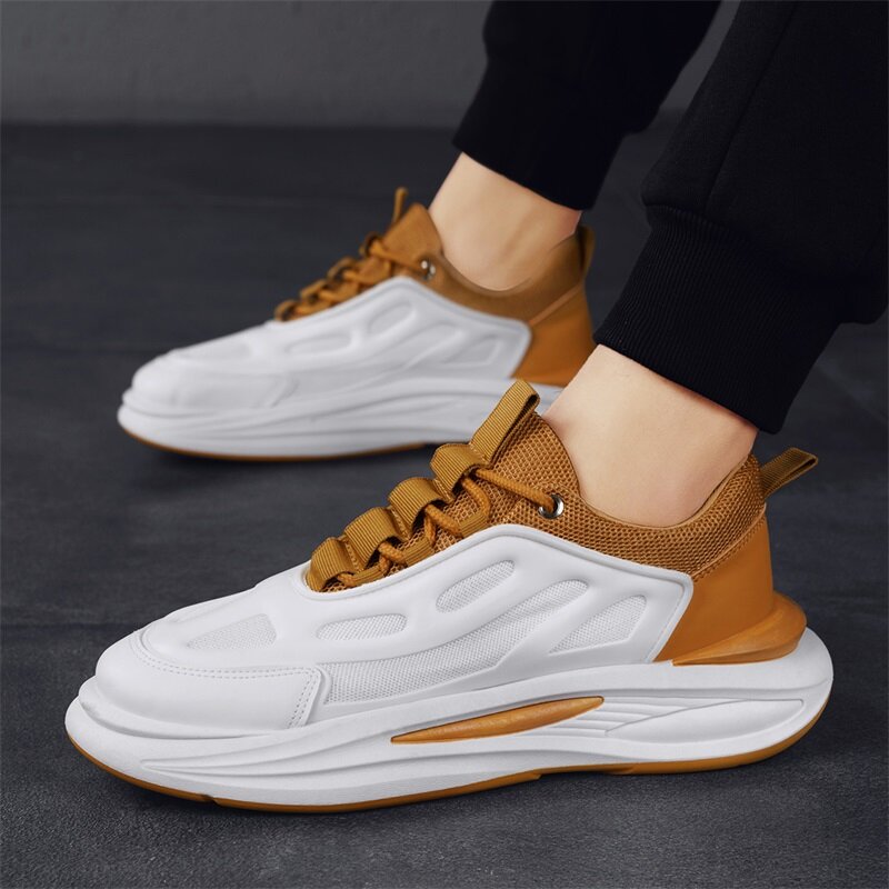 Men's shoes 2024 new summer thick sole comfortable and versatile breathable mesh sports casual small white trendy shoes