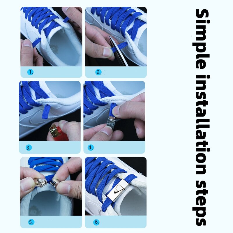 2023 Press Lock Shoelaces Without Ties 8MM Width Flat Elastic Laces Sneakers for Women No Tie Shoe Laces for Shoes Accessories