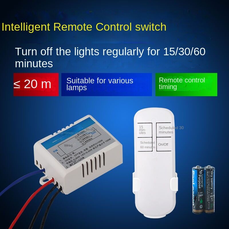 ワイヤレスリモコン付きスマート電源スイッチ,照明用電気スイッチ,220v,家庭用