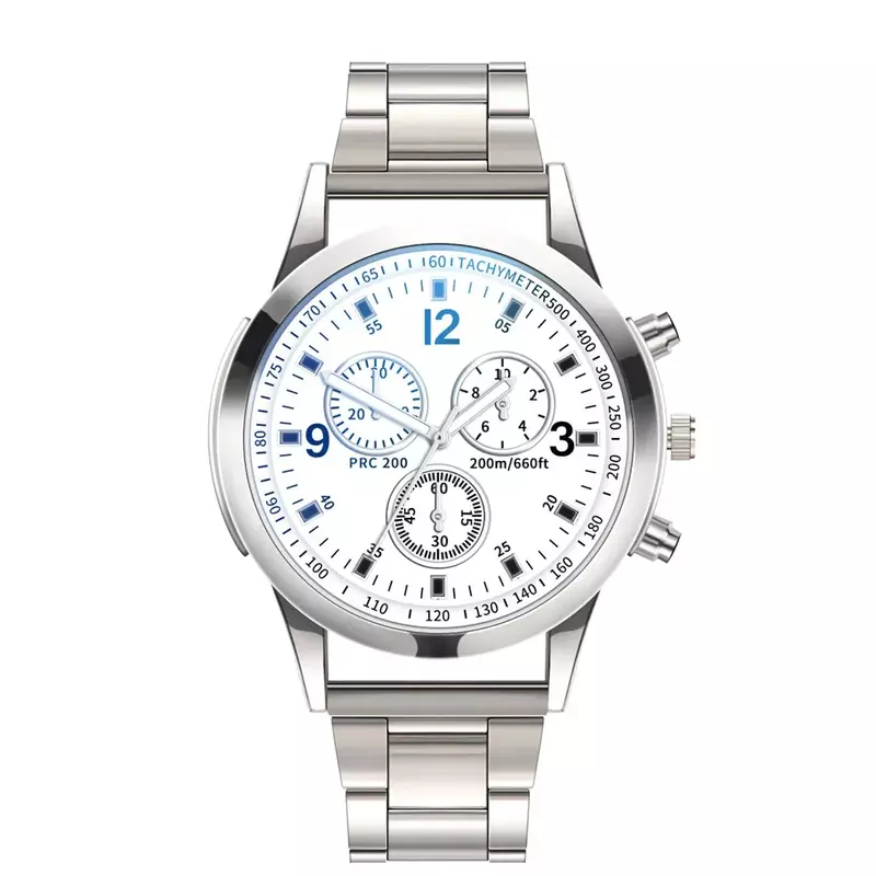 Relógio Quartz com mostrador em aço inoxidável masculino Relógios de pulso casuais Relógio Bracele de luxo