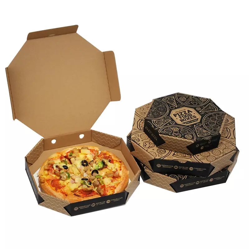 Cajas de Pizza personalizadas impresas de fábrica, gran oferta, todos los tamaños, 9, 10, 11, 12, 14, 18 pulgadas