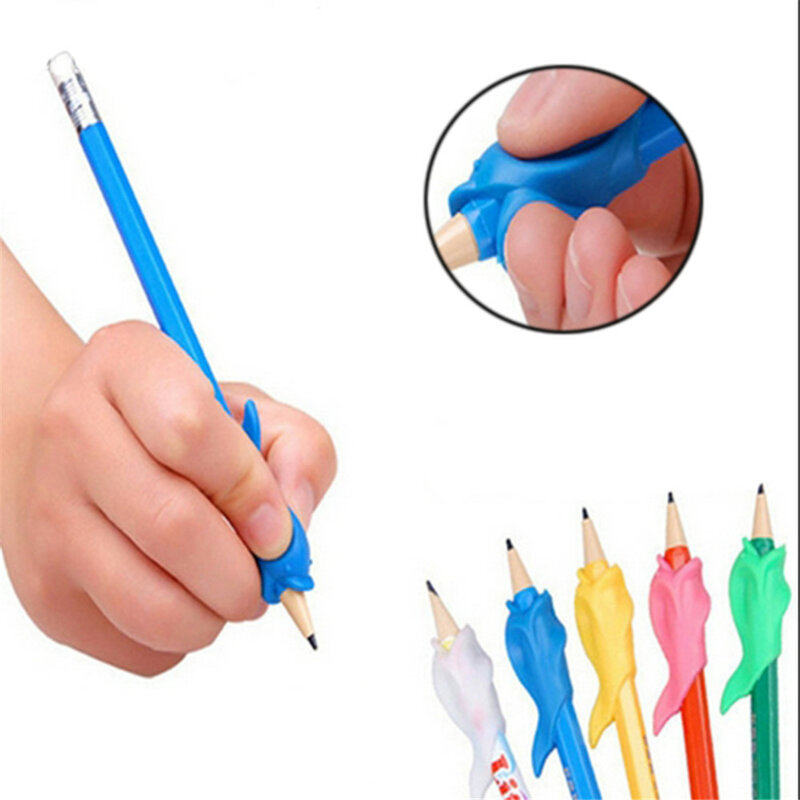 10ชิ้น/เซ็ต Soft Silica ดินสอจับ2นิ้วปากกาหมึกเจล Grips เด็กเขียนการฝึกอบรมเครื่องมือแก้ไขปากกา Holding สำหรับเด็กของขวัญ