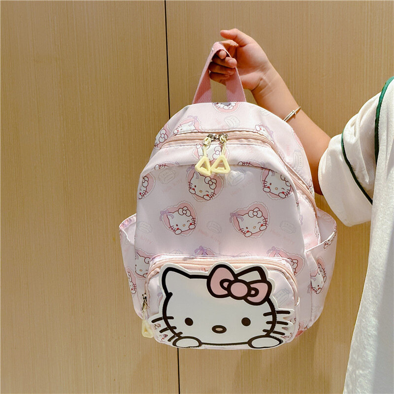 Bolsa de Escola Sanrio Hello Kitty para Crianças, Mochila Kawaii, Alta Capacidade, My Melody, Kuromi Cinnamoroll, Fofa, Presente de Natal
