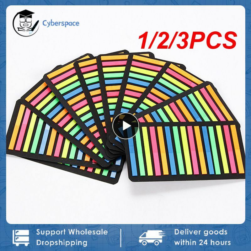 1/2/3PCS kolorowe naklejki przezroczyste fluorescencyjne tablice z indeksem flagi artykuły piśmienne prezenty dla dzieci szkolne artykuły biurowe
