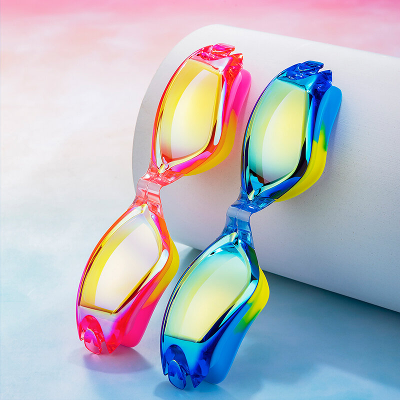 JSJM-Gafas de natación de silicona para niños, lentes profesionales coloridas, antiniebla, UV, impermeables, de silicona