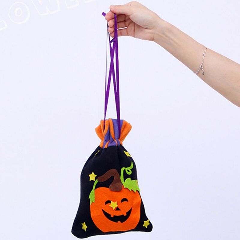 Esqueleto Halloween Candy Drawstring Bag, Bolsa De Abóbora Engraçada, Bolsa De Presentes Não-Tecidos, Bruxa Cosplay Prós