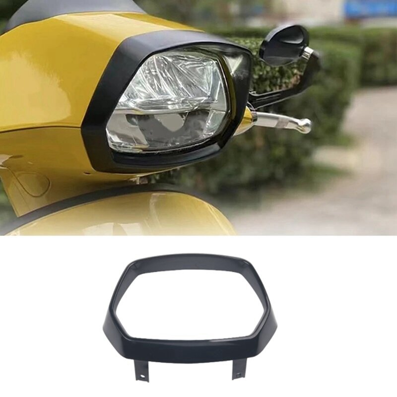 حلقة إضاءة رأس دراجة نارية Vespa Sprint ، واقي واقي لمصابيح أمامية ، غطاء أسود ، ملحقات مصباح ،-من من من من من الخارج