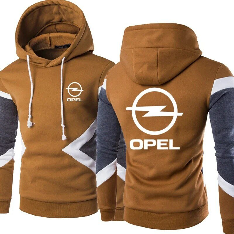 Opel-Sudadera con capucha de algodón para hombre, Jersey informal de manga larga, de retales, nueva moda, primavera y otoño