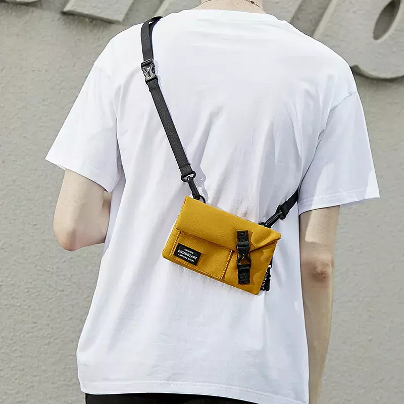 Mini bolsa tiracolo masculina, leve e moderna, bolsa de ombro para carregar celulares, itens pequenos, mochila ou bolsa no peito