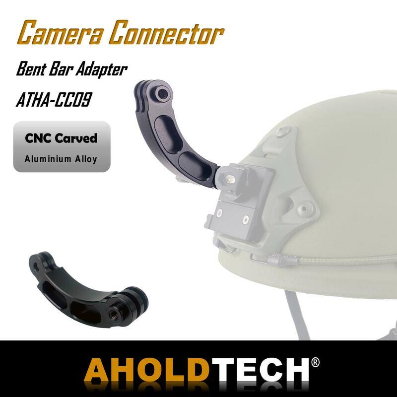 Adattatore per barra piegata per fotocamera per casco in lega di alluminio CNC connettore Base per montaggio NVG per fotocamere Gopro Hero fotocamere sportive