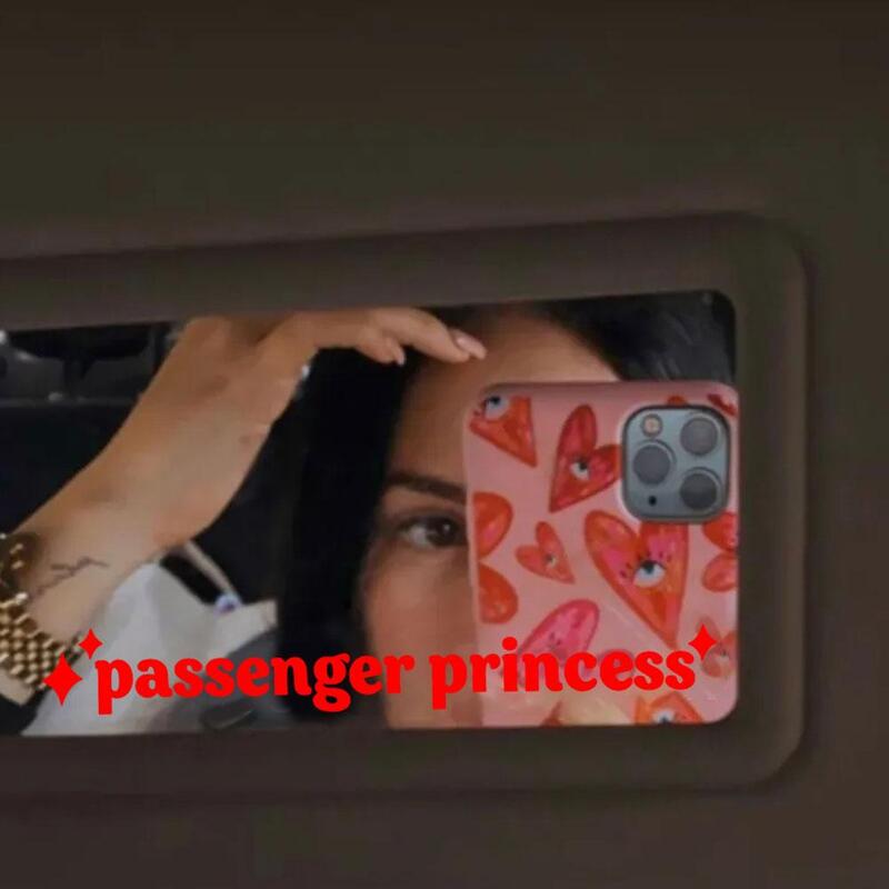 Pasażer księżniczka lustro naklejka samochodowa minimalistyczne cytaty śliczne dziewczęce naklejka winylowa samochodu naklejki dekoracyjne akcesoria do wnętrza samochodu